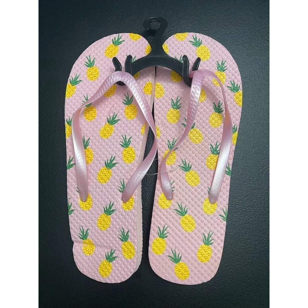 New Pineapple Thong Flip Flops Size 7/8